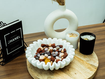 White Marble Scallop Bowl