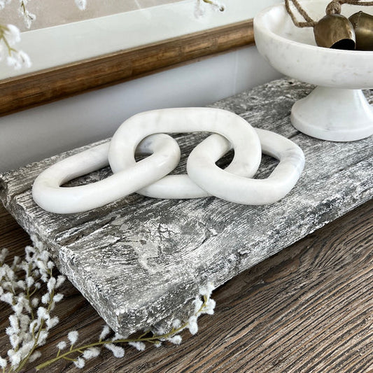 White Marble Link Chain Decor