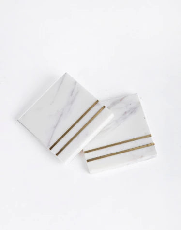 Golden Striped Marble Coaster