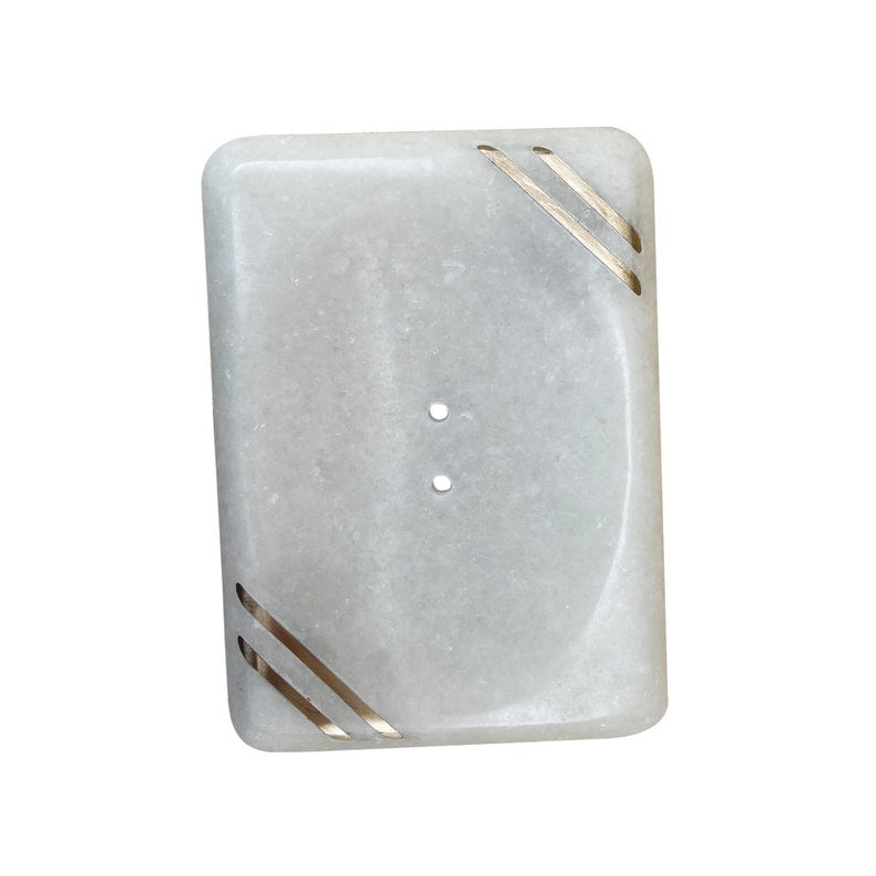 Marble Bathroom Set With Golden Stripe