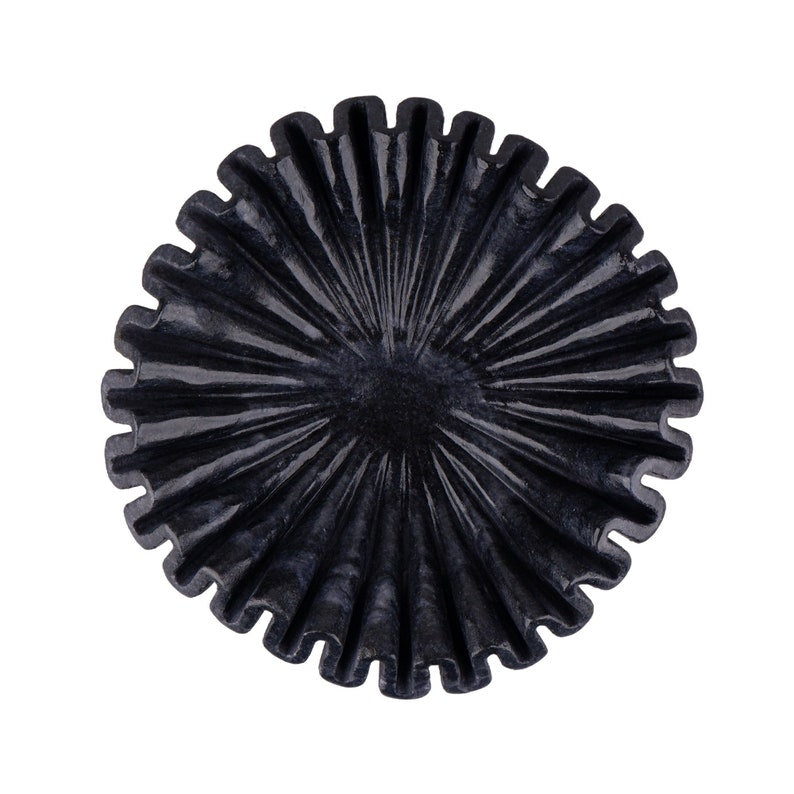 Black Marble Fluted Bowl